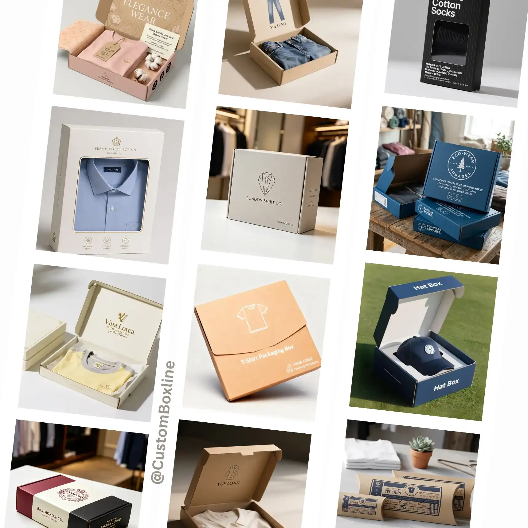 Custom apparel packaging boxes